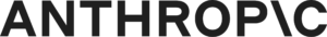 La palabra "ANTHROPIC" aparece en mayúsculas, en negrita y en negro, con una barra invertida al final sobre fondo blanco, evocando un estilo moderno propio de una agencia de inteligencia artificial.